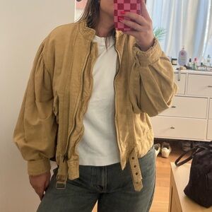 Free People Tan Bomber Jacket